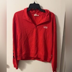 Red checkered vans zumiz exclusive quarter zip size large